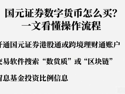 国元证券数字货币怎么买？一文看懂操作流程