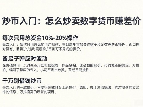 炒币入门：怎么炒卖数字货币赚差价