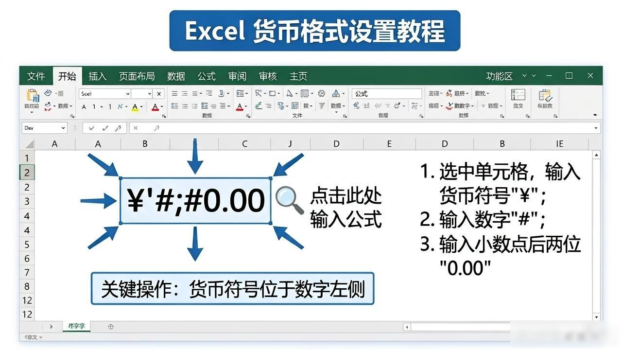 Excel自定义货币符号格式_excel货币符号远离数字_Excel财务报表符号位置调整